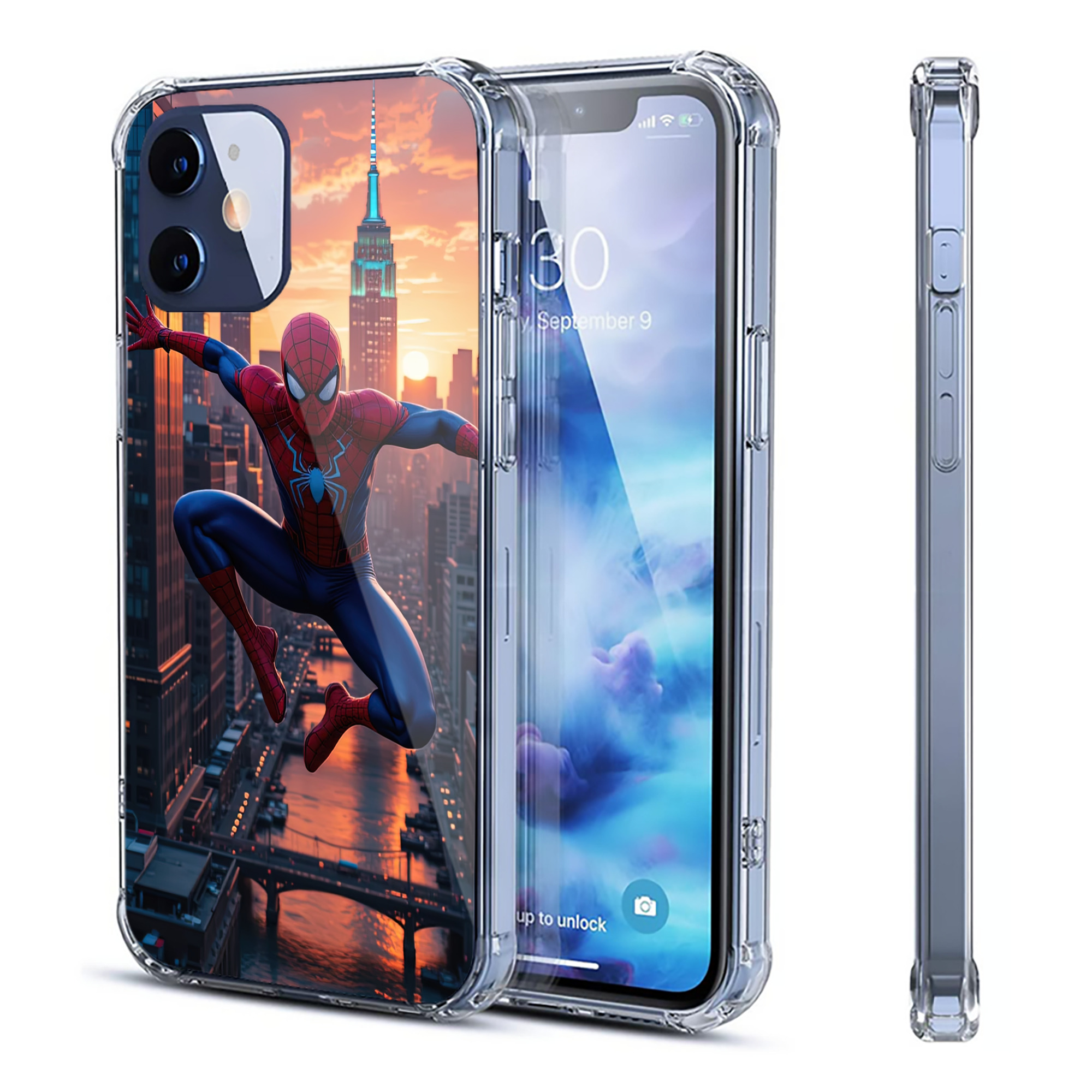 （画像用） Spider Man スパイダーマン 【iPhone 12シリーズ対応】透明スマホケース（クリアソフトケース）